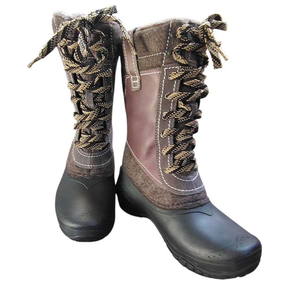 The North Face Brown and Black Women's Winter Rain Boots